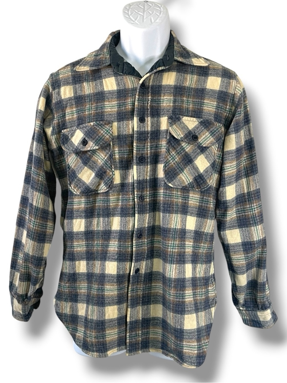 Pendleton Vintage Pure Virgin Wool Flannel Shirt Jacket Made USA Plaid